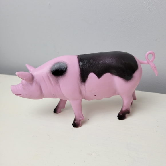 Vintage Farm Animals 1980s Grey and Brown Horse Cow Pig Play Figure Toys - Picture 4 of 15